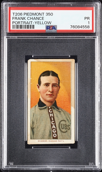 1909-11 T206 Frank Chance Portrait Yellow PSA 1