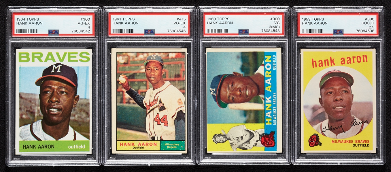 1959-1964 Topps Hank Aaron PSA-Graded Group (4)