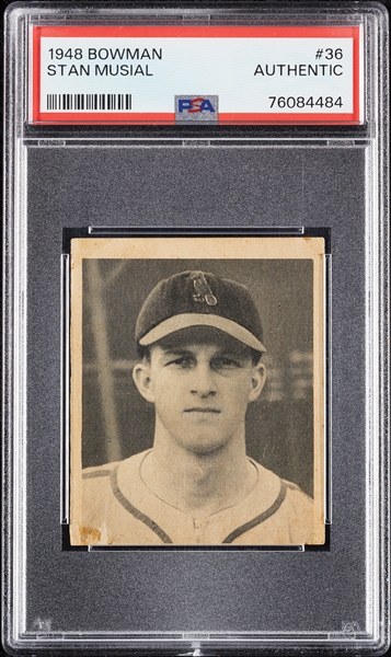 1948 Bowman Stan Musial RC No. 36 PSA Authentic