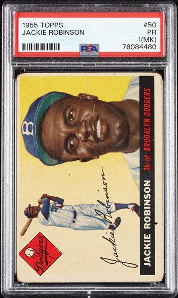 1955 Topps Jackie Robinson No. 50 PSA 1 (MK)