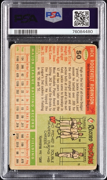 1955 Topps Jackie Robinson No. 50 PSA 1 (MK)