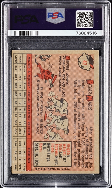 1958 Topps Roger Maris RC No. 47 PSA 3