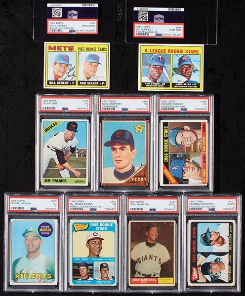 1960s PSA-Graded HOFer RCs with Seaver, Brock, Bench, McCovey (16)