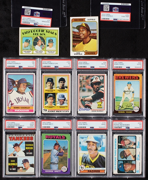 1970s PSA-Graded HOFer RCs with Schmidt, Brett, Winfield (10)