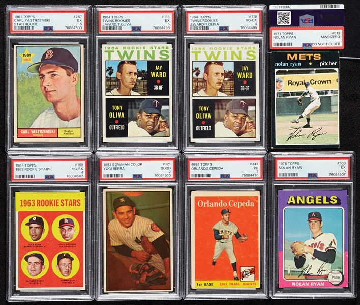 PSA-Graded HOFer Group with 1953 Bowman Color Berra, Cepeda RC (8)