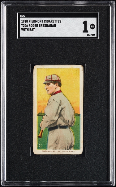 1909-11 T206 Roger Bresnahan With Bat SGC 1