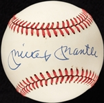 Mickey Mantle Single-Signed OAL Baseball (Graded BAS 9)