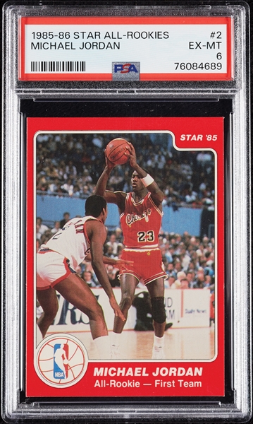 1985-86 Star All-Rookies Complete Set (11) with Michael Jordan PSA 6