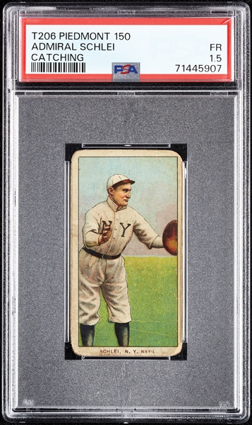 1909-11 T206 Admiral Schlei Catching PSA 1.5