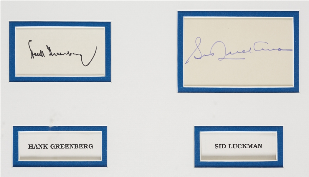 Famous Jewish Athletes Signed Display with Koufax, Luckman, Greenberg (BAS)