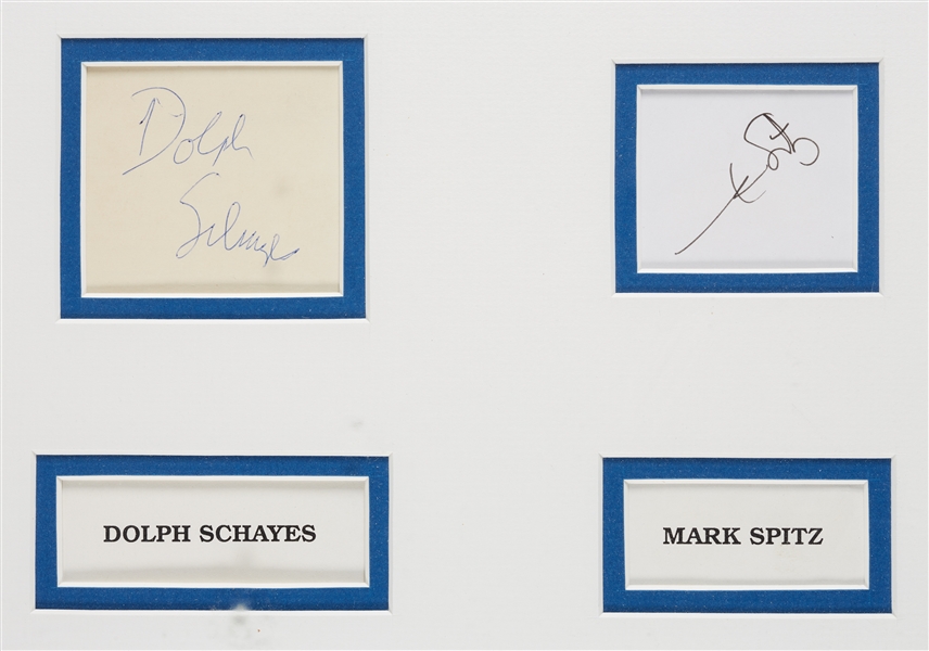 Famous Jewish Athletes Signed Display with Koufax, Luckman, Greenberg (BAS)