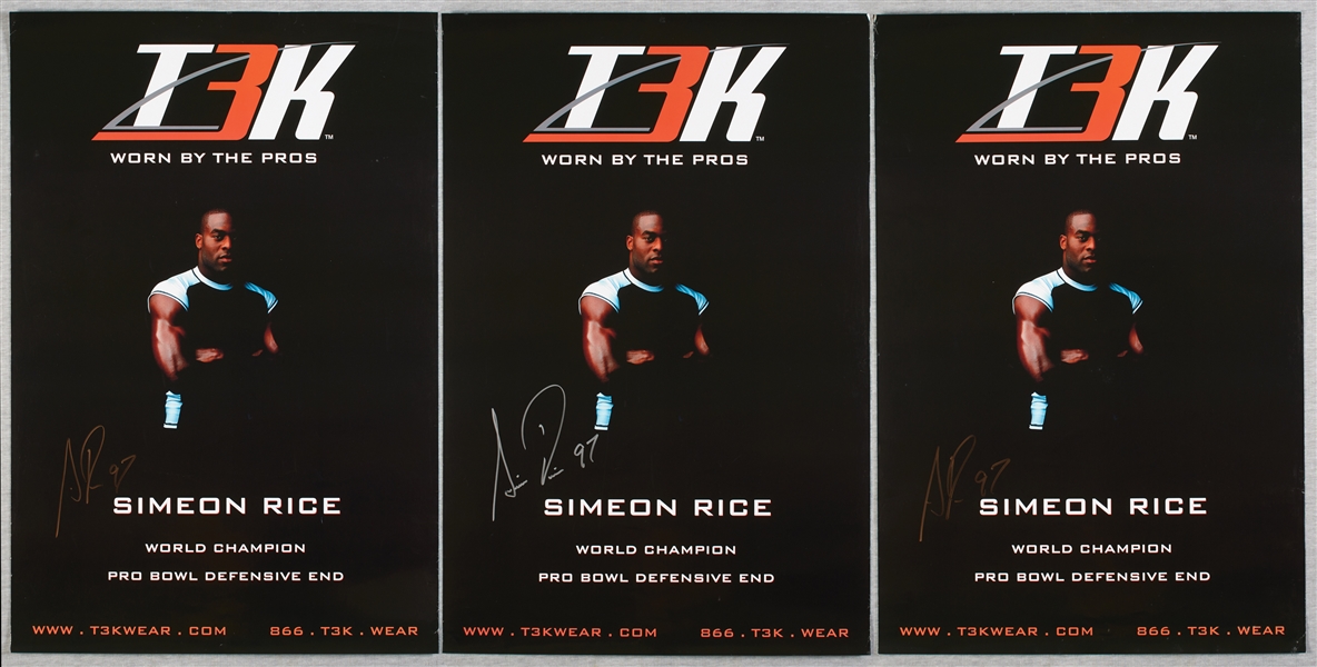 Simeon Rice Signed T3K Wear Posters Group (3)