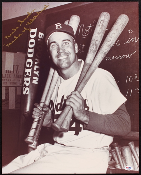 Duke Snider Signed 16x20 Photo Duke of Flatbush (PSA/DNA)