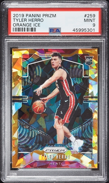 2019 Panini Prizm Tyler Herro Orange Ice RC No. 259 PSA 9