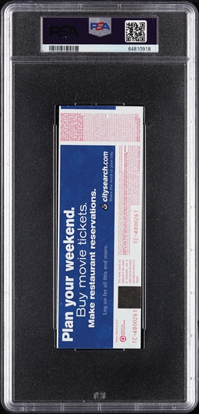 2002 HS Classic Ticketmaster Full Ticket - LeBron James 23/8/11 (Graded PSA 6)