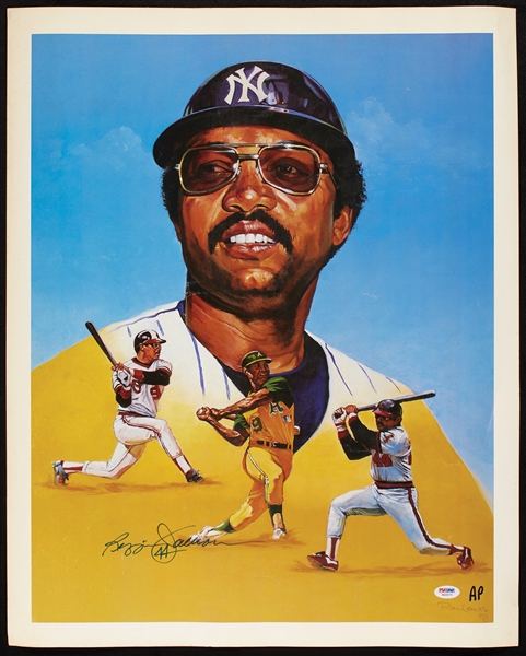 Reggie Jackson Signed Ron Lewis Artist's Proof Poster (PSA/DNA)