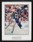 Magic Johnson & Larry Bird Signed 16x20 Framed Photo (76/300) (UDA)