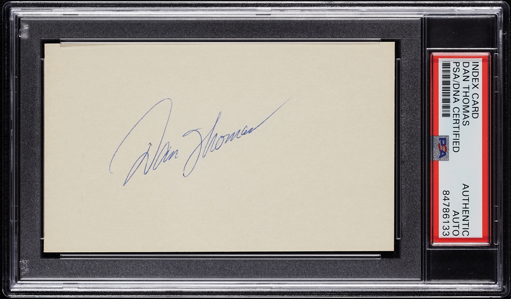 Dan Thomas Signed 3x5 Index Card (PSA/DNA)