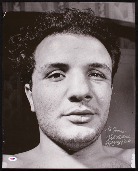 Jake LaMotta Signed 16x20 Photo Raging Bull (PSA/DNA)