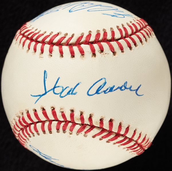 Hank Aaron, Willie Mays, Killebrew & Mathews Signed ONL Baseball (BAS)