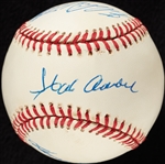 Hank Aaron, Willie Mays, Killebrew & Mathews Signed ONL Baseball (BAS)