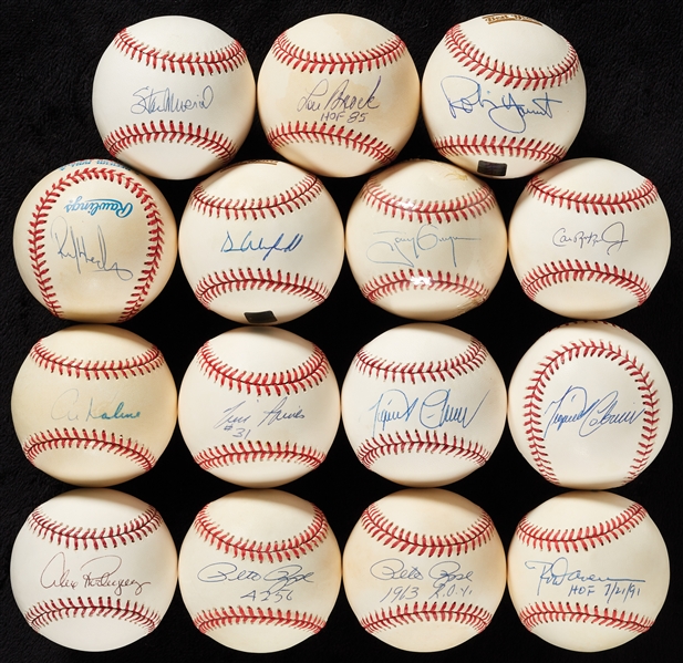 3,000 Hit Club Single-Signed Baseballs Group (15)