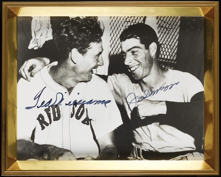 Ted Williams & Joe DiMaggio Signed 11x14 Framed Photo (BAS)