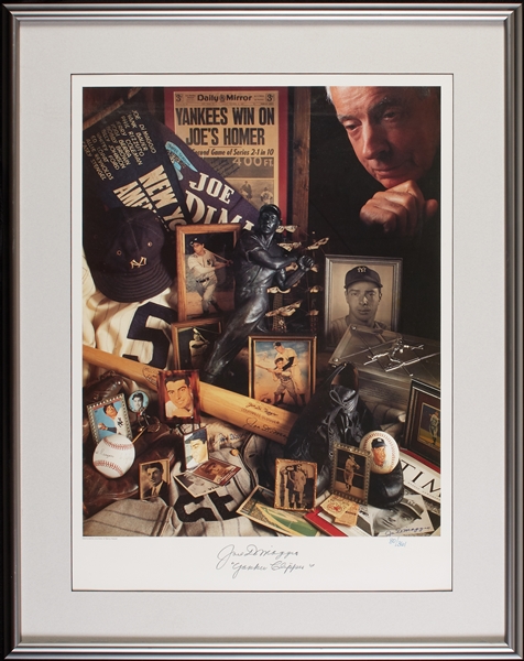 Joe DiMaggio Signed Yankee Clipper Framed Poster (80/361) (BAS)