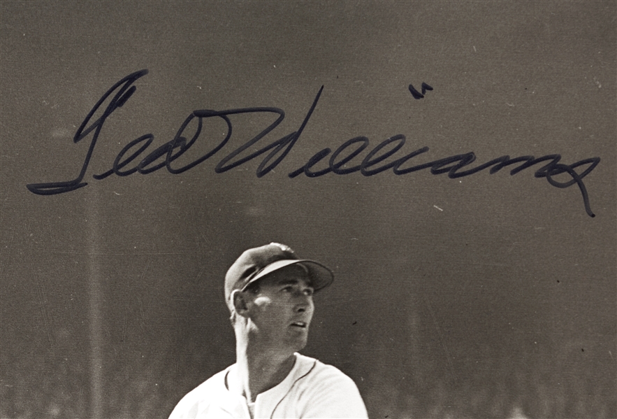 Ted Williams Signed 16x20 Photo (Green Diamond) (BAS)