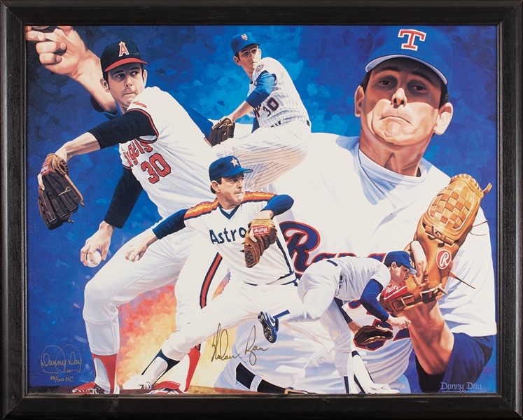 Nolan Ryan Signed Danny Day Lithograph (55/60 HC) (BAS)