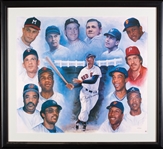 Ted Williams Signed 500 Home Run Lithograph Inscribed "521" (BAS)