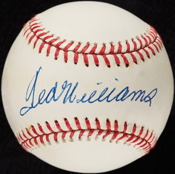 Ted Williams Single-Signed OAL Baseball (Green Diamond) (BAS)