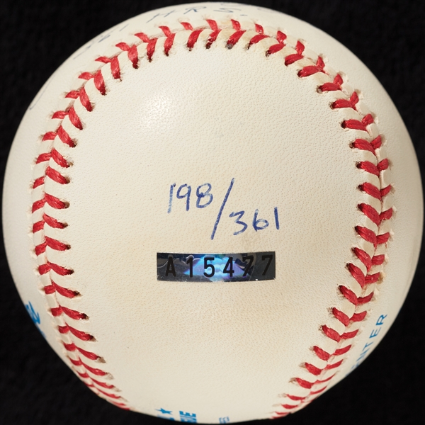 Joe DiMaggio Single-Signed OAL Baseball 361 HRs (198/361) (Graded BAS 9)