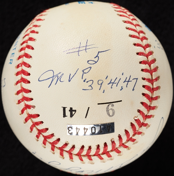 Joe DiMaggio Single-Signed OAL Baseball with Multiple Inscriptions (9/41) (BAS)