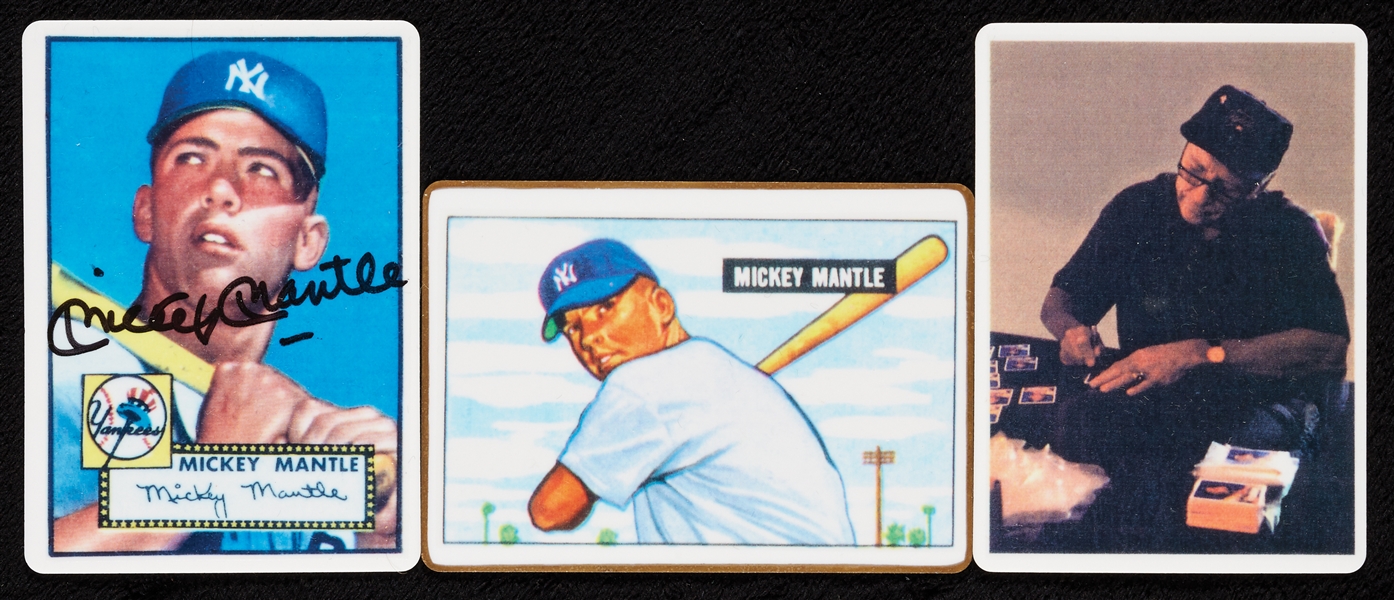 Mickey Mantle R&N China Rookie Signature Series in Wooden Box with Signed 1952 Topps (536)