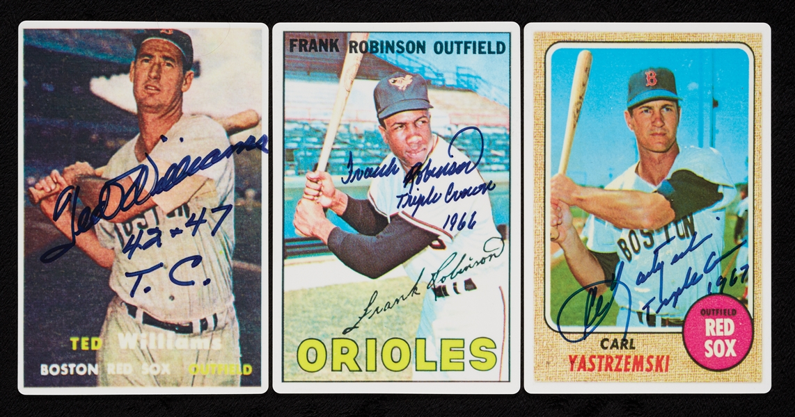 Ted Williams, Carl Yastrzemski & Frank Robinson Signed R&N China Triple Crown Series (89/1000)