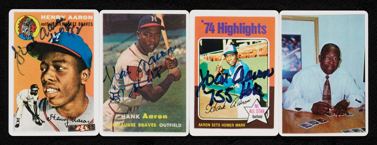 Hank Aaron Signed R&N China Signature Series (31/755) (3)