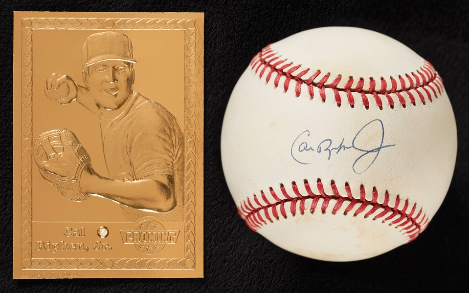 Cal Ripken Jr. Single-Signed OAL Baseball with ProMint 22K Gold Card