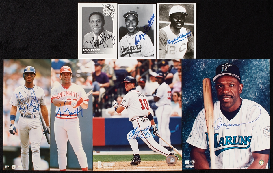 Signed Baseball Photos Group with Griffey Jr., HOFers (43)