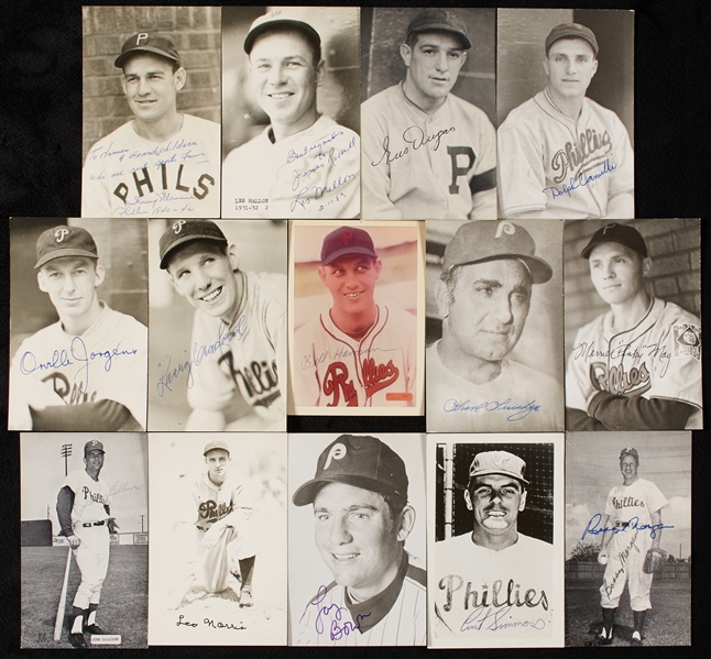 Philadelphia Phillies Signed Photo Postcards Group (335+)