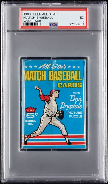 1966 Fleer All Star Match Baseball Wax Pack (Graded PSA 5)