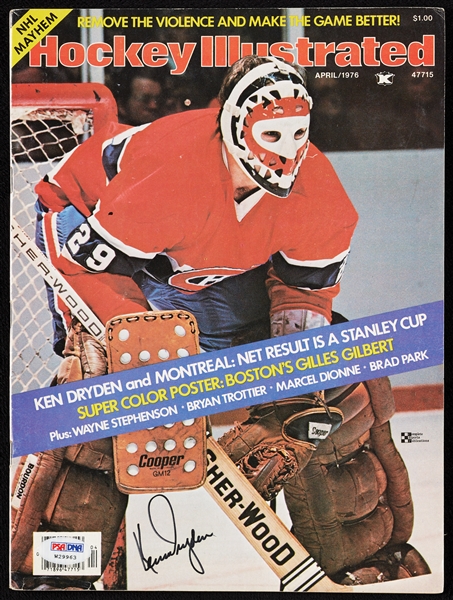 Ken Dryden Signed Hockey Illustrated Magazine (April 1976) (PSA/DNA)