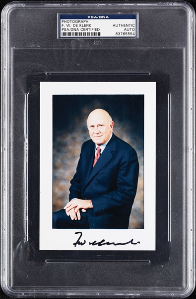 Frederik De Klerk Signed 4x6 Photo (PSA/DNA)