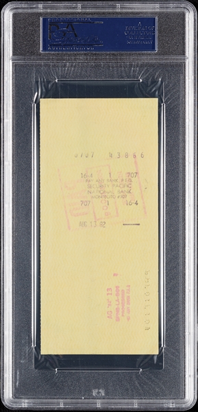 Joe Walsh Signed Check (PSA/DNA)