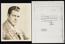 Gene Tunney Signed 8x10 Photo Inscribed to Trainer Jerry Sachs (PSA/DNA)