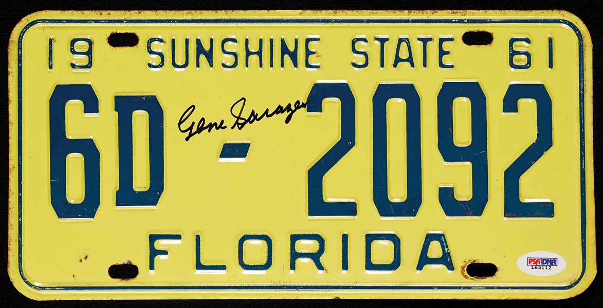 Gene Sarazen Signed Florida License Plate (PSA/DNA)