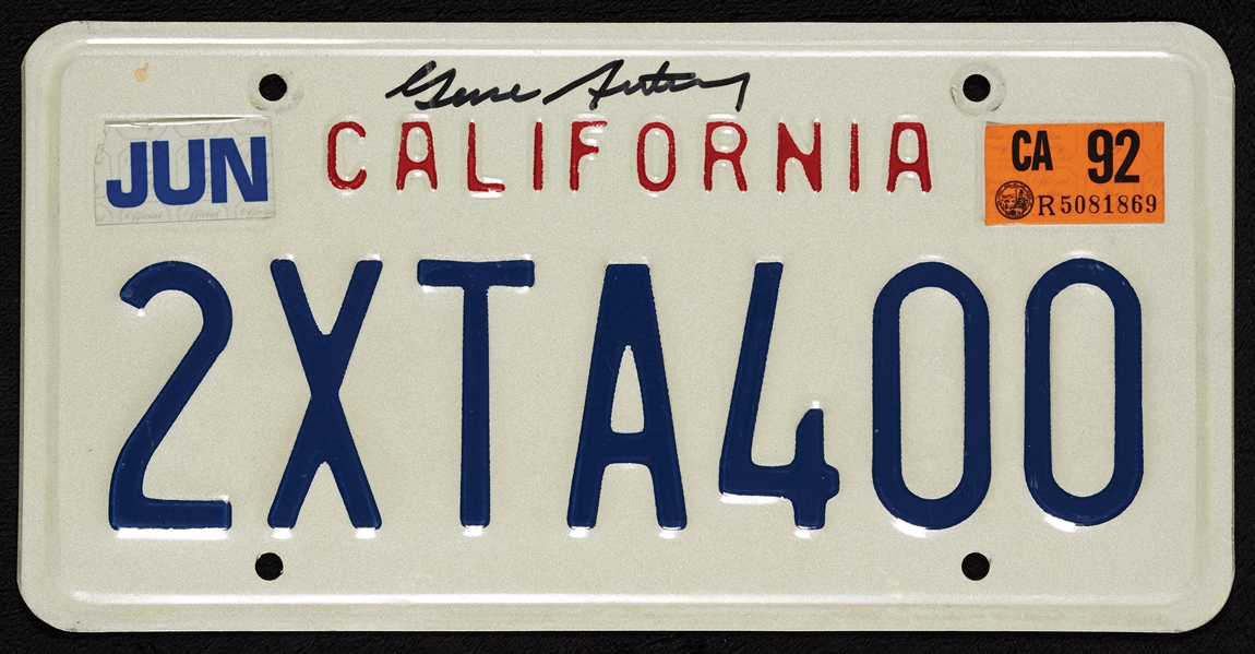 Gene Autry Signed California License Plate (PSA/DNA)