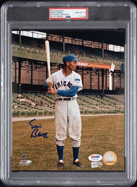 Ernie Banks Signed 8x10 Photo (Graded PSA/DNA 10)