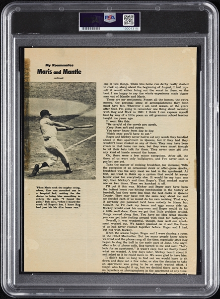 Roger Maris Signed Magazine Photo with Mickey Mantle (Graded PSA/DNA 10)