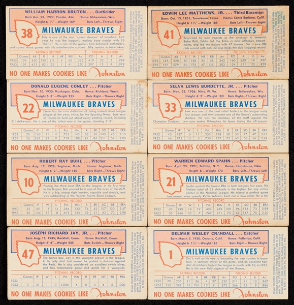 1954 Johnston Cookies Braves Partial Set (22/35)